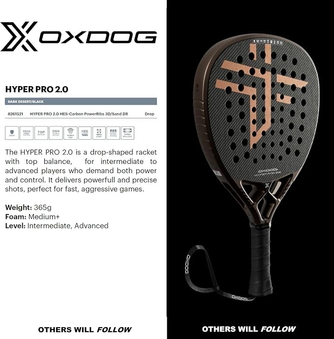 Pala de Padel Oxdog Hyper Pro 2.0 2026  + protector  + overgrip